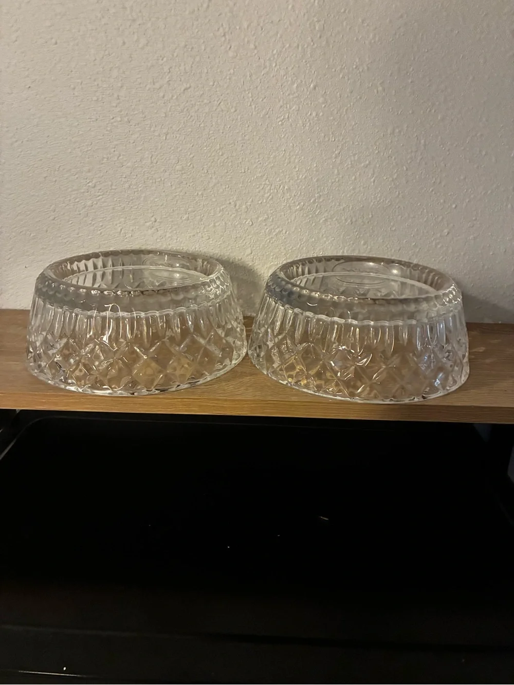 Godinger “Spoiled” Cut Crystal Pet Bowls Set of 2 Cat Dog